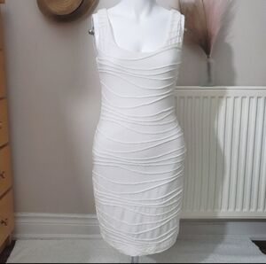 XXI White Bodycon Textured Dress